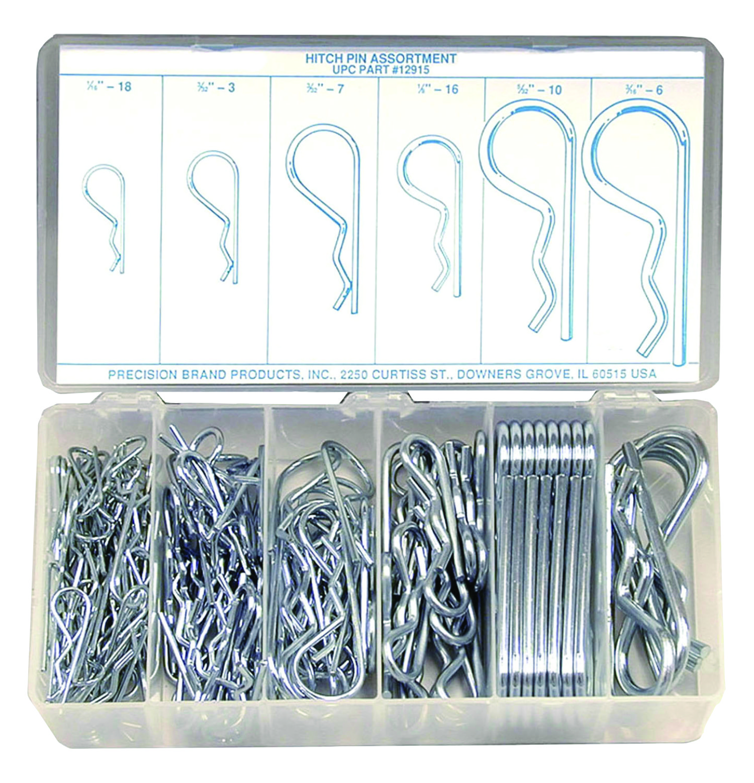 150 Piece Hitch Pin Clip Assortment - Made in USA Tools