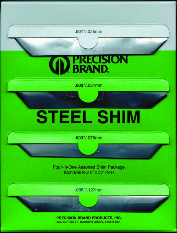 4 Piece Steel Shim Stock Assorted 6" x 50" Rolls