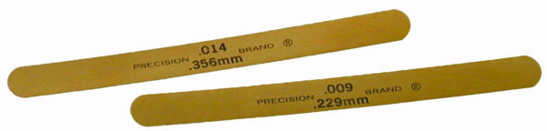 0.001" Brass Thickness Gage 1/2" x 5" Blades