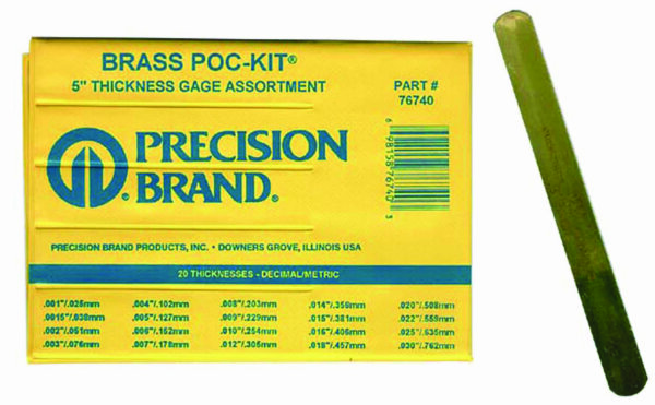 20 Piece Brass Thickness Gage Poc-Kit® Assorted 1/2" x 5" Blades