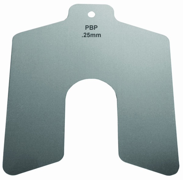 50mm x 50mm x 0.025mm Stainless Steel Metric Slotted Shim