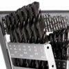 115 Piece Black Oxide HSS 135° Split Point Drill Set - Jobber Length, Fractional 1/16" to 1/2"; Letter Sizes A to Z; and Wire Sizes #1-#60