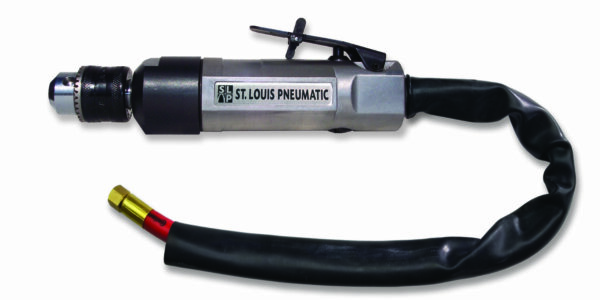3/8" Low-Speed Pneumatic Inline Drill with an Exhaust Hose Kit