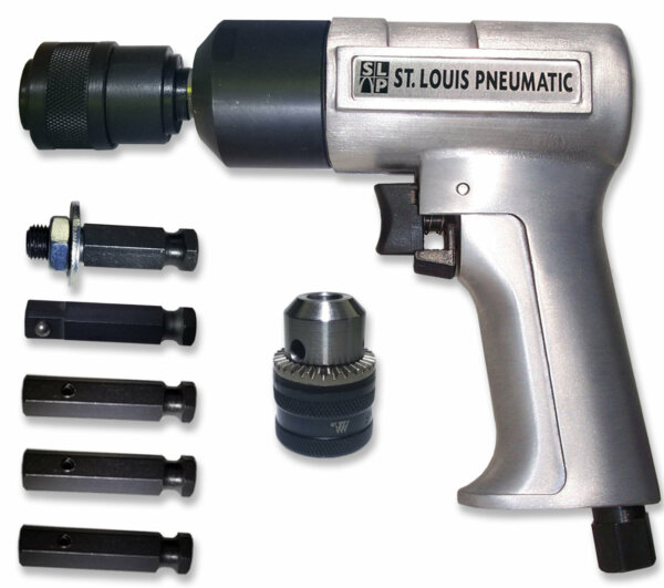 3/8" Low-Speed Pneumatic Reversible Drill with a Quick Change Chuck Kit