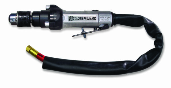 3/8" Lighted Low-Speed Pneumatic Inline Drill with an Exhaust Hose Kit
