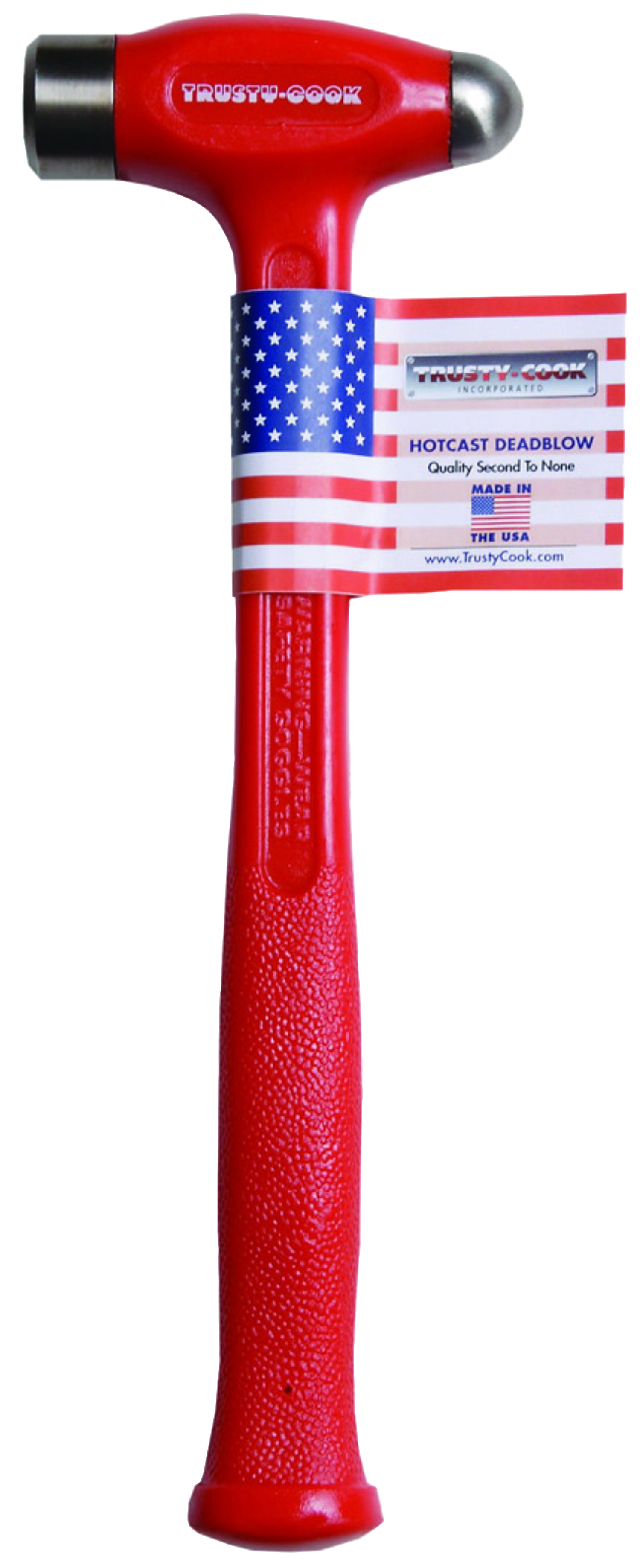 26 oz. Ball Peen Polyurethane Dead Blow Hammer, Red - Made in USA
