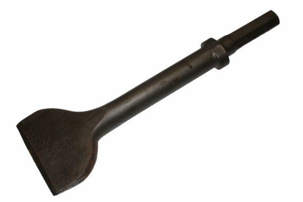 9" FLAT CHISEL - HEX SHANK / OVAL COLLAR (3" WIDE)