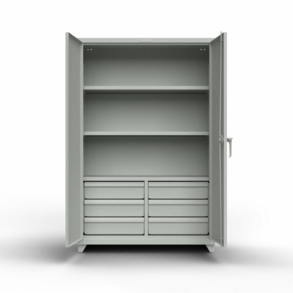 Industrial Storage Cabinet, Lean Series, 14-Gauge Steel, 3 Shelves/6 Half-Drawers, 48"W