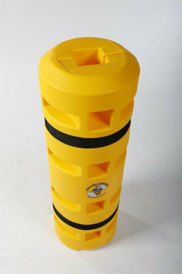 Column Sentry Protector, 14" OD x 4" Square ID x 42" Height, Federal Yellow