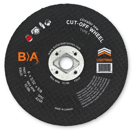 Circular Saw Cut-Off  Wheels - A24R, 6 x 3/32 x ◊/5/8, 24