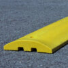 Plastic Speed Bump w/Channels, Deluxe 2-1/4" High x 4' Length, Yellow, Concrete Applications