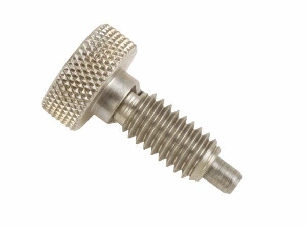 Knurled Knob Hand Retractable Spring Plunger with Stainless Steel Non-Locking Handle & Non-Locking Thread Element, 1/4-20 Thread