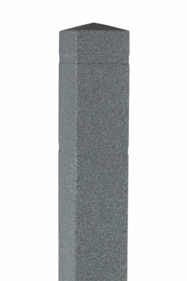 BollardGard™ Decorative Square Bollard Cover, 6-1/2" x 60", Charcoal Grey (Ash #9966) Granite