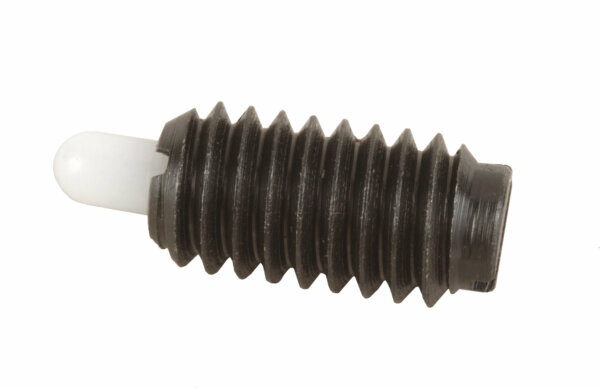 Non-Locking Short Spring Plunger, Light Force, Steel Body & Delrin® Nose, 8-36 Thread