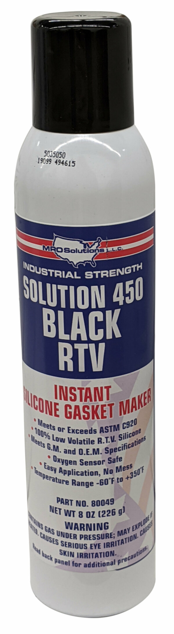 MRO Solution 450 – Black RTV Silicone Sealant (8 oz. Power Can)
