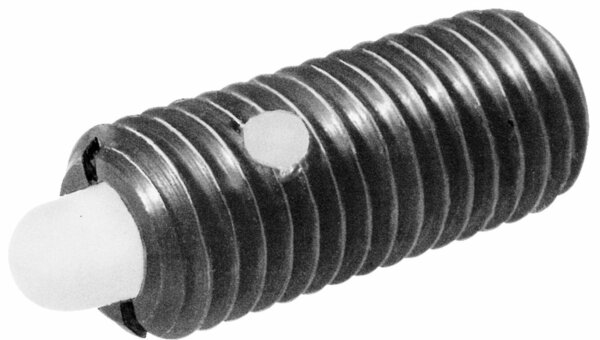 Locking Posi Hex Spring Plunger, Heavy Force, Steel Body & Delrin® Nose, 6-32 Thread