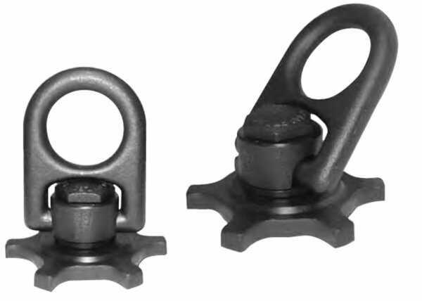 Street Plate Swivel & Pivot Lifting Ring, 1-1/4 Coil Thread Size & Type, and 10,000# Load Rating