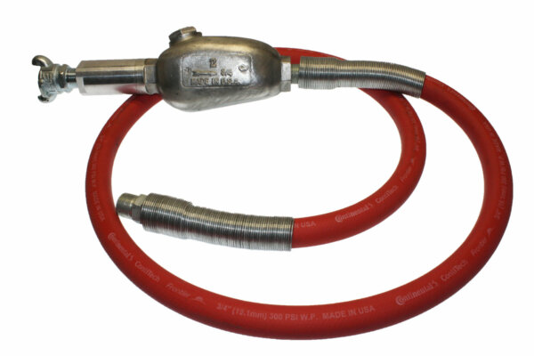 Filtered Whip Assembly - 300 psi, 3/4" hose with TX-2L-F Filter/Lubricator & Band Clamped; 3/4" MPT Hose End