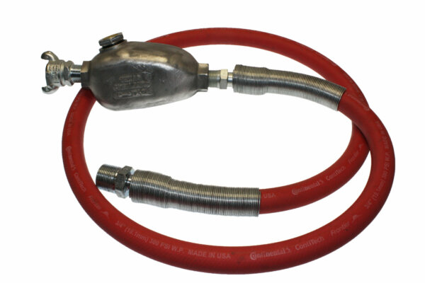 Hose Whip Assembly - 300 psi, 3/4" hose with TX-2L Lubricator & Band Clamped; 1" MPT Hose End