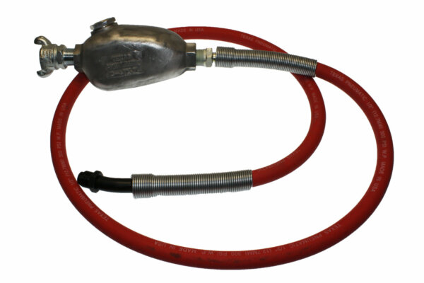 Hose Whip Assembly - 300 psi, 1/2" hose with TX-2L Lubricator & Band Clamped; 7/8"-24 Thread Bent Swivel Hose End