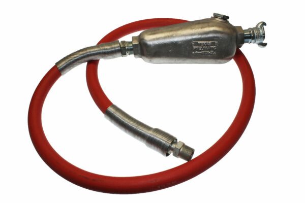 Hose Whip Assembly - 300 psi, 3/4" hose with TX-3L Lubricator & Band Clamped; 3/4" MPT Hose End