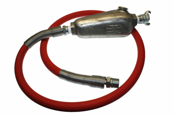 Hose Whip Assembly - 300 psi, 3/4" hose with TX-3L Lubricator & Band Clamped; 1" MPT Hose End