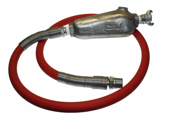 Hose Whip Assembly - 300 psi, 3/4" hose with TX-3L Lubricator & Band Clamped; 1" MPT Hose End