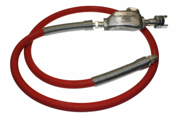 Hose Whip Assembly - 300 psi, 1/2" hose with TX-0L Lubricator & Band Clamped; Dual-locked Coupling; 3/8" MPT Hose End