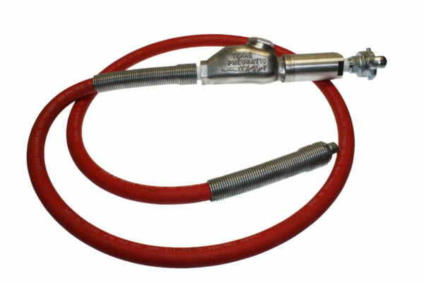 Filtered Whip Assembly - 300 psi, 1/2" hose with TX-0L-F Filter/Lubricator & Band Clamped; 3/8" MPT Hose End