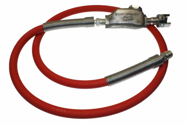Hose Whip Assembly - 300 psi, 1/2" hose with TX-0L Lubricator & Band Clamped; Dual-locked Coupling; 1/2" MPT Hose End