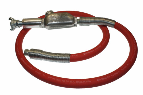 Hose Whip Assembly - 6' long; 300 psi, 1/2" hose with TX-1L Lubricator & Band Clamped; Crowfoot Hose End