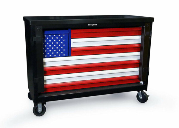 American Flag Tool Cart with 12-Gauge Steel Top, 60"W x 24"D x 50"H