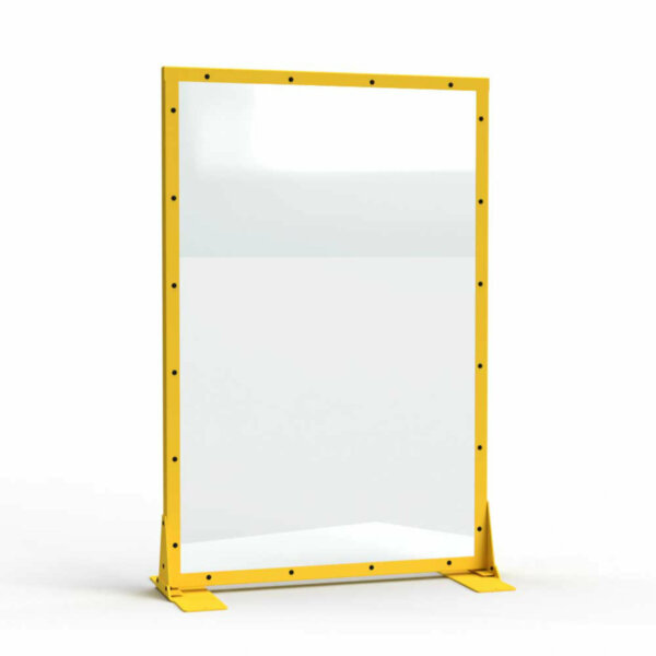 Clearview 3/16" Polycarbonate Industrial Work Station Partition (Divider), 24"W x 24"H, Safety Yellow