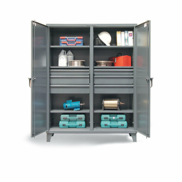 Double Shift Industrial Cabinet with 6 Drawers, 6 Shelves, 60"W x 24"D x 72"H