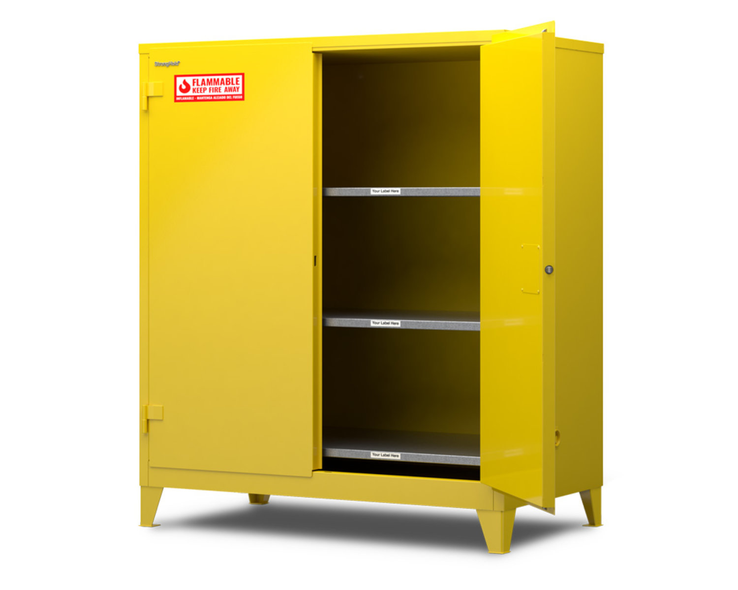 Flammable Safety Cabinet, 18-Gauge Steel, 120 Gallons, 3 ...