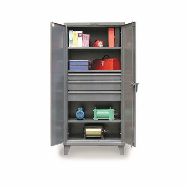 Industrial Cabinet with Drawers, 3 Drawers/3 Shelves, 36"W x 24"D x 72"H