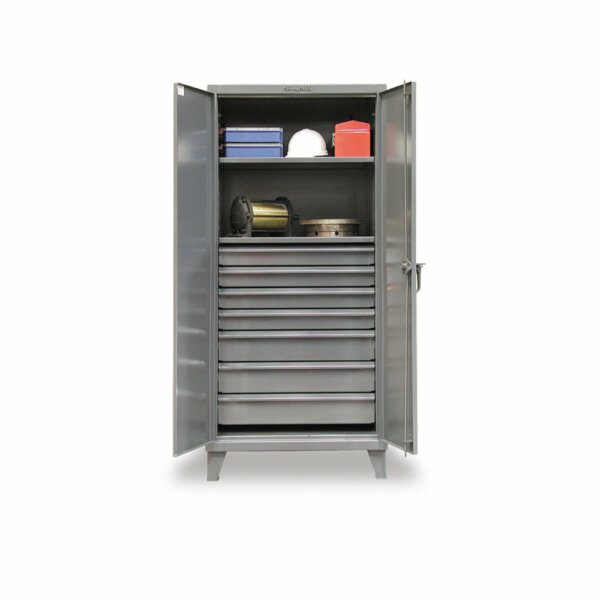 Industrial Cabinet with Drawers, 7 Drawers/2 Shelves, 36"W x 24"D x 72"H