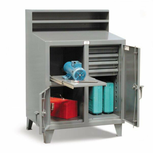 Industrial Shop Desk and Tool Storage, 36"W x 28"D x 42"H