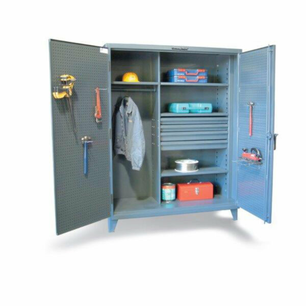 Industrial Uniform Cabinet with Four Drawers, 36"W x 24"D x 72"H