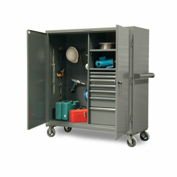 Mobile Job Site Cabinet with Drawers, 36"W x 24"D x 60"H