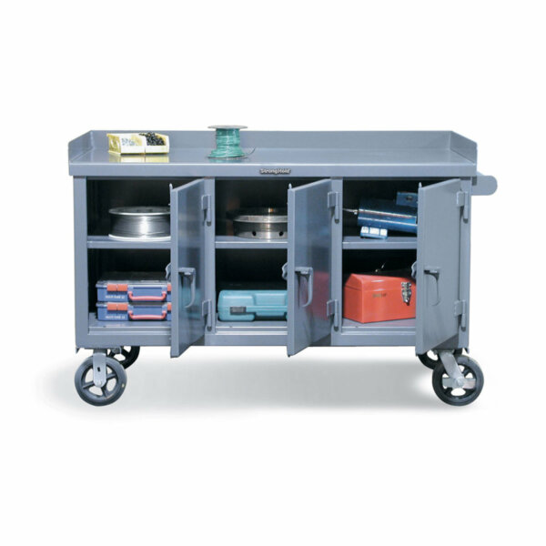 Mobile Work Bench with 3 Locking Compartments