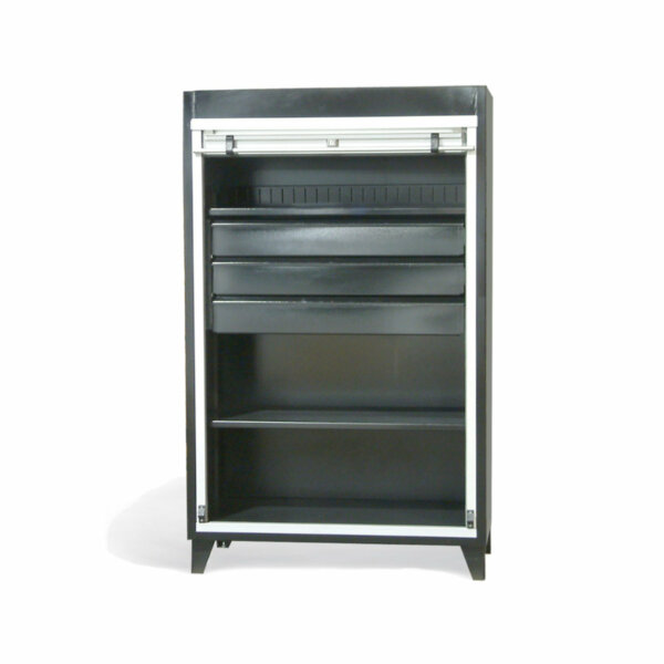 Roll-Up Door Cabinet with Drawers, 48"W x 24"D x 72"H