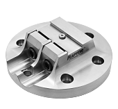 0.75" Dovetail Fixture, 2 Clamps, Stainless Steel, 3.267" Bolt Circle Diameter