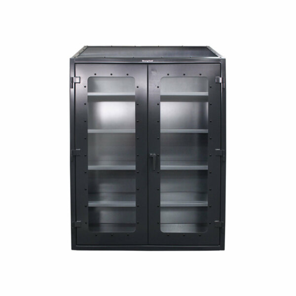 Skylight Clear View Cabinet, 12-Gauge Steel, 3 Shelves, 48"W x 24"D x 60"H