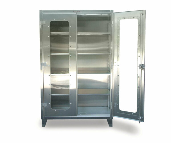 Stainless Steel Clear View Cabinet, 12-Gauge, 48"W x 24"D x 60"H