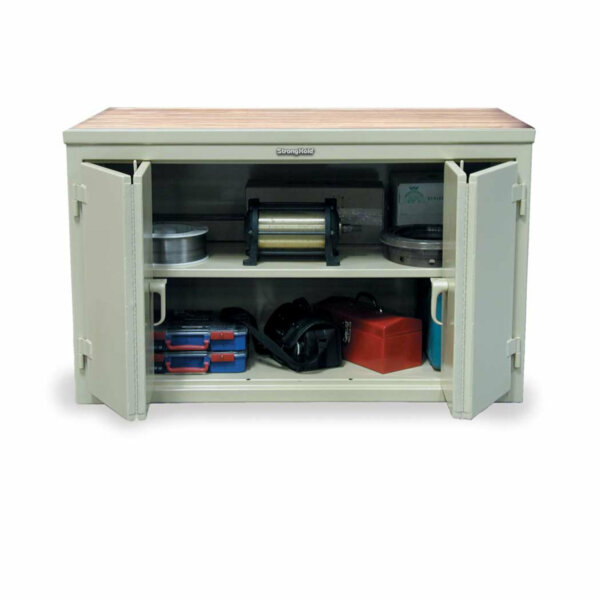 Workbench with Maple Top and Bi-Fold Doors, 48"W x 36"D x 37"H