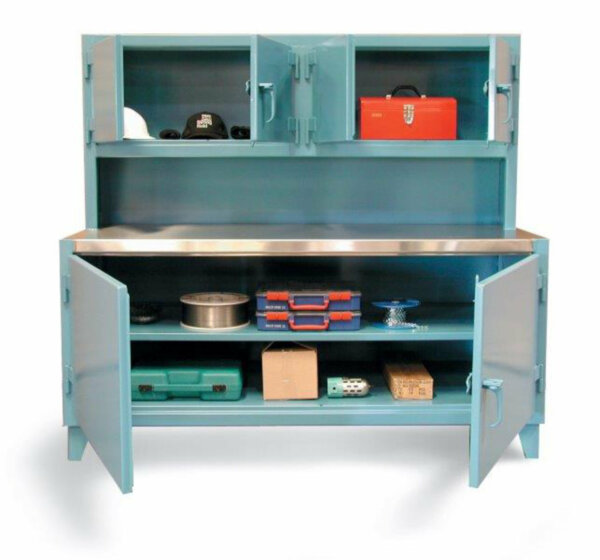 Workbench with Upper Compartment and Stainless Steel Top