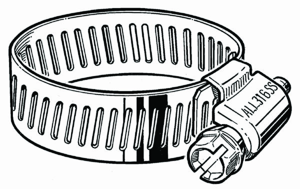 M6HSPX 316 Stainless Micro Worm Gear Hose Clamp, 5/16"- 7/8" Clampg Diam-10 Pcs