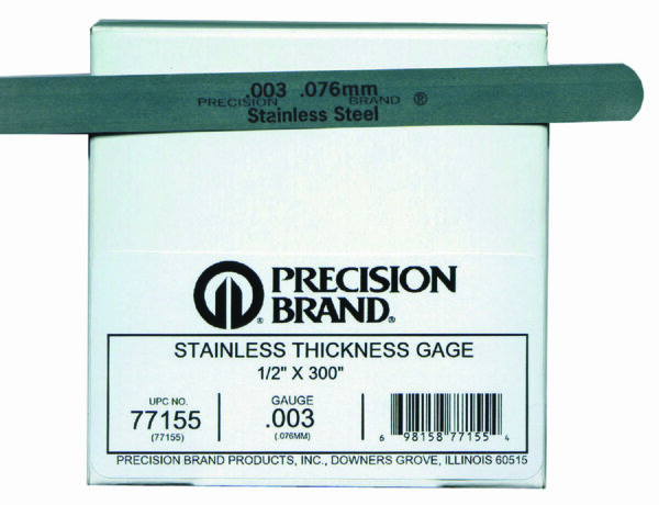 0.001" Stainless Steel Thickness Gage 1/2" x 25' Coil