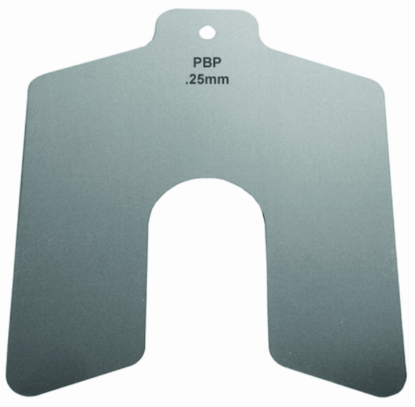 50mm x 50mm x 0.05mm Stainless Steel Metric Slotted Shim